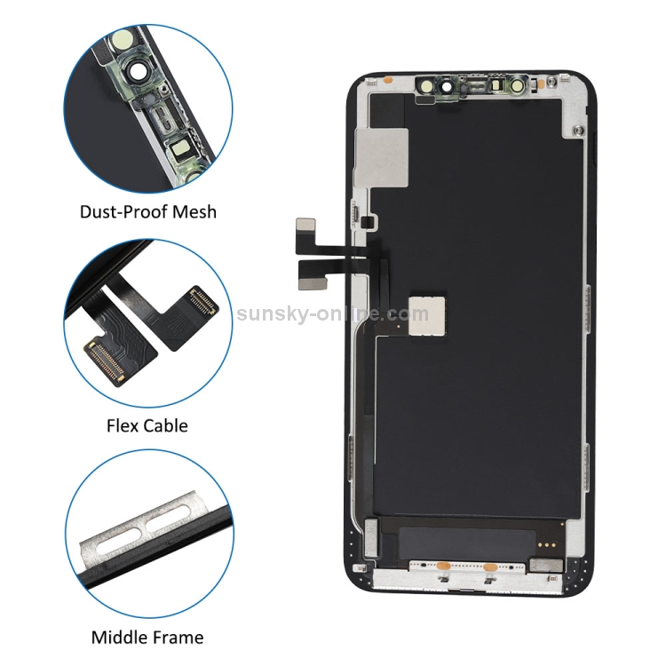 Pantalla-LCD-OLED-GX-para-iPhone-11-Pro-Max-Digitalizador-Asamblea-completa-con-marco-Negro-IP110001B